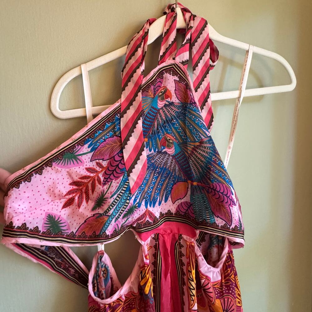 FARM Rio Pink Multi Floral Halter Maxi Dress - Picture 5 of 12